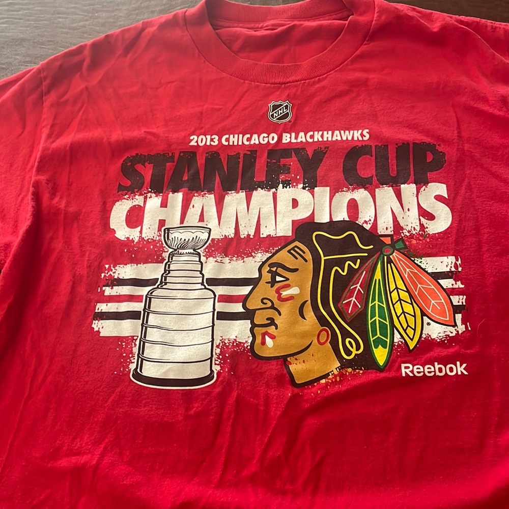 Reebok 2013 Chicago Blackhawks Stanley Cup Champions Men’s tee shirt